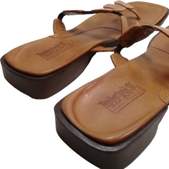 Timberland Smart Comfort System Women's Leather Thong Flat Sandals Size 11M - Picture 12 of 15